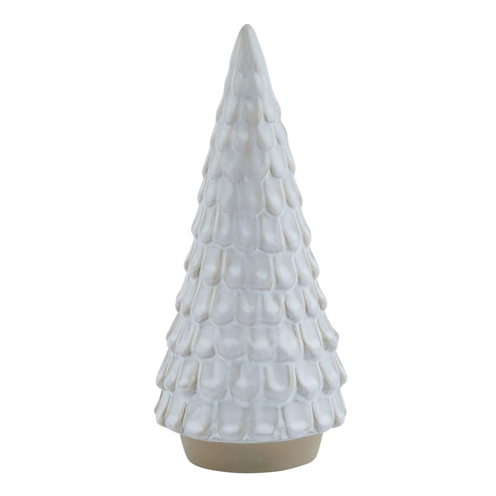 White ceramic winter decoration with detailed spruce silhouette, perfect for holiday decor   

- **Keywords included:** white ceramic, winter decoration, spruce silhouette, holiday decor  
- **Clear description:** Visually conveys the product's design and purpose  
- **SEO & accessibility optimized:** Concise, descriptive, and keyword-rich without redundancy by Sostter at brixbailey.com