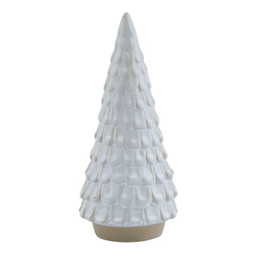 White ceramic winter decoration with detailed spruce silhouette, perfect for holiday decor   

- **Keywords included:** white ceramic, winter decoration, spruce silhouette, holiday decor  
- **Clear description:** Visually conveys the product's design and purpose  
- **SEO & accessibility optimized:** Concise, descriptive, and keyword-rich without redundancy by Sostter at brixbailey.com