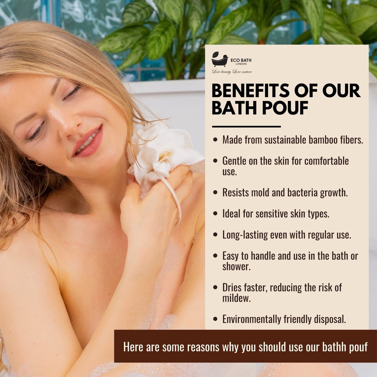 Bamboo Bath Puff Soft Body Scrubber
