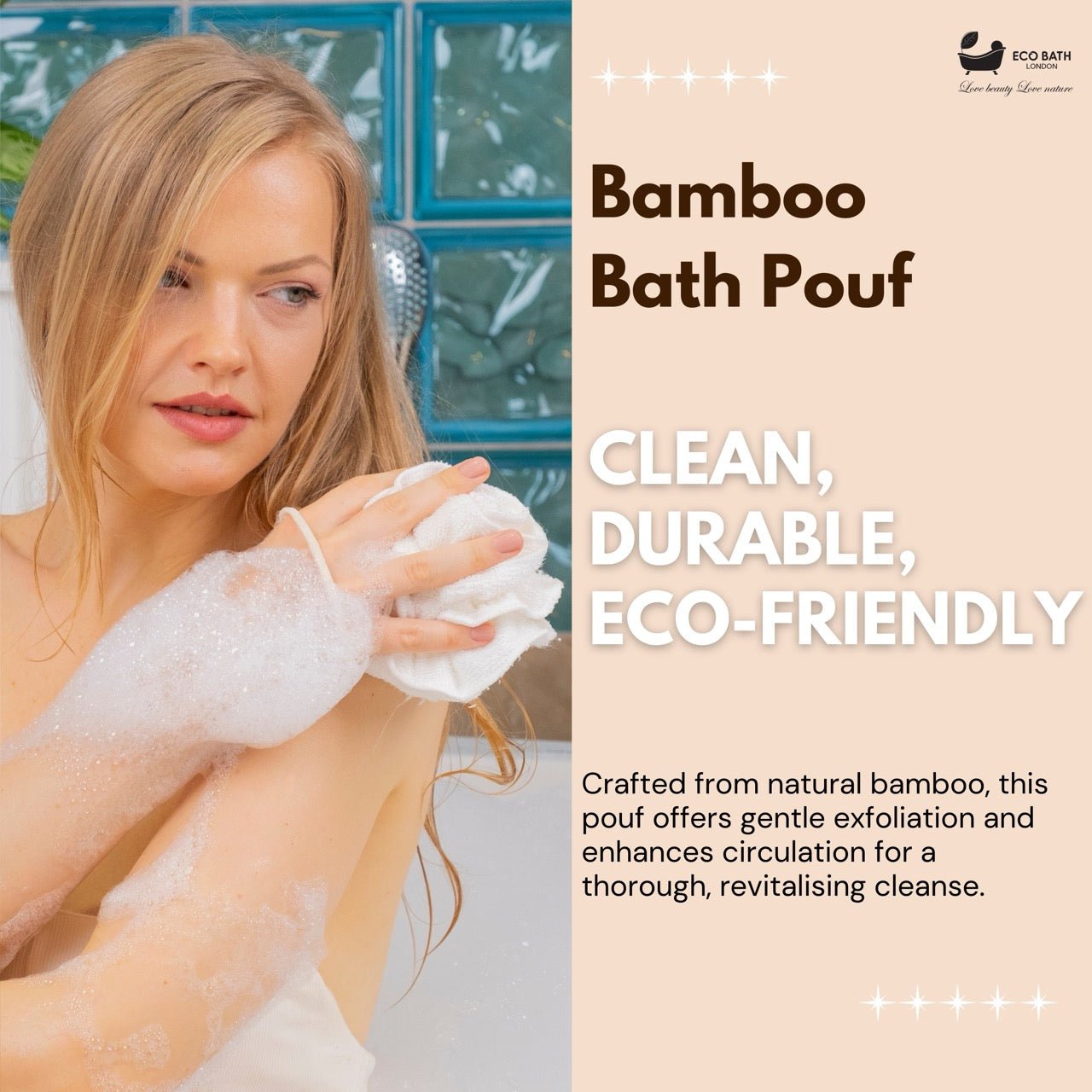 Bamboo Bath Puff Soft Body Scrubber