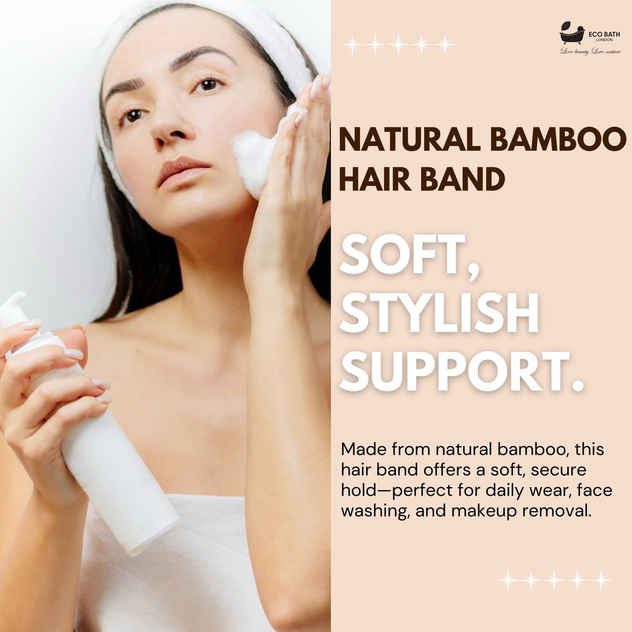 Bamboo Hair Band for Face Washing and Workouts