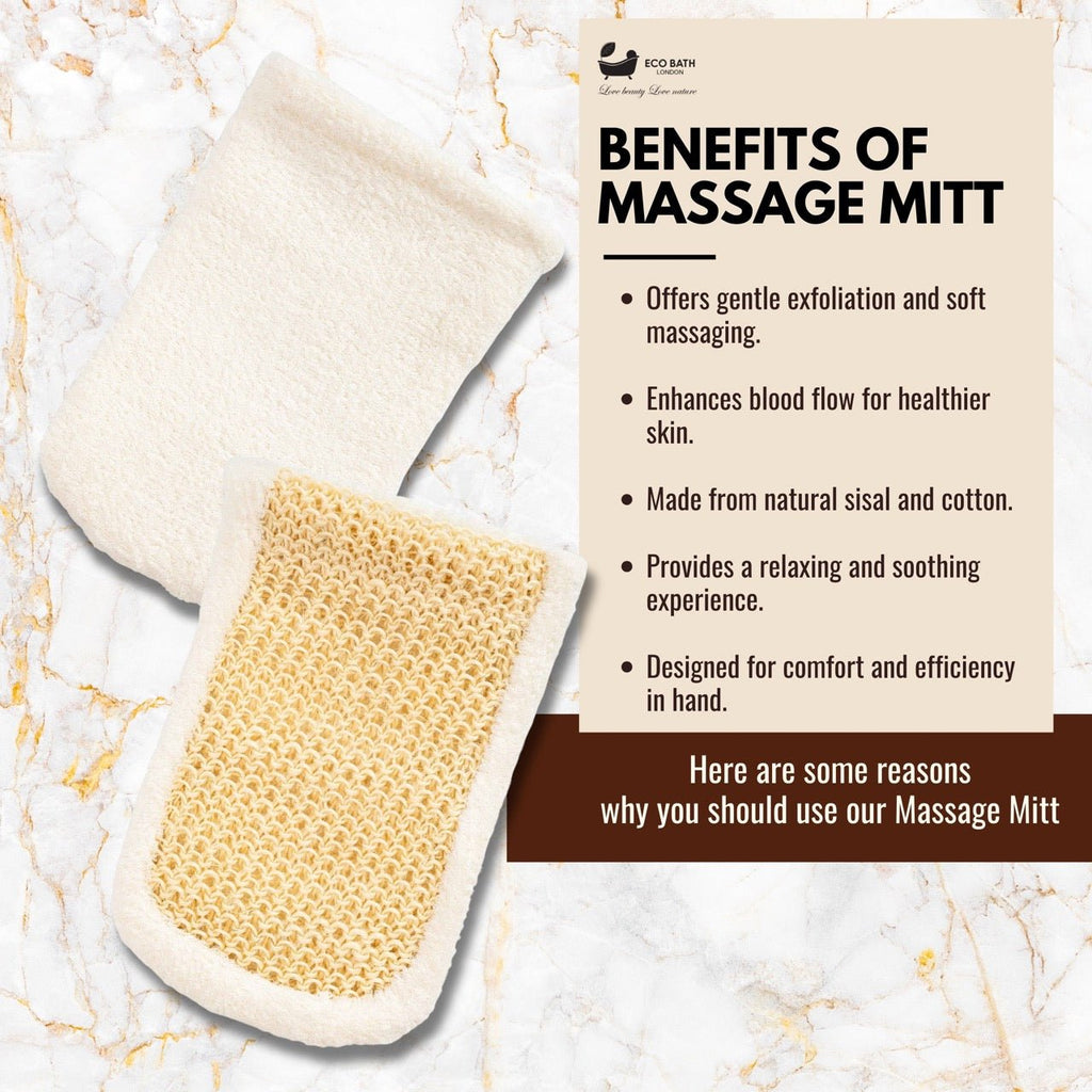 Bamboo and Cotton Massage Mitt for Body Exfoliation