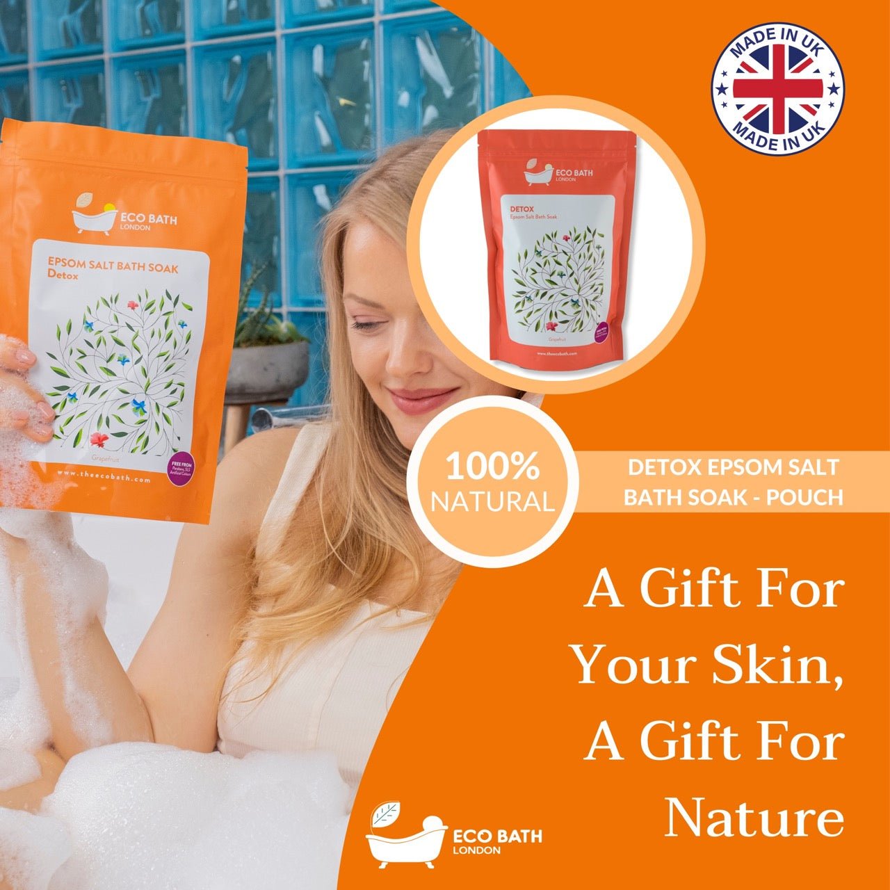 Detox Epsom Salt Bath Soak - 500g and 1000g Pouch