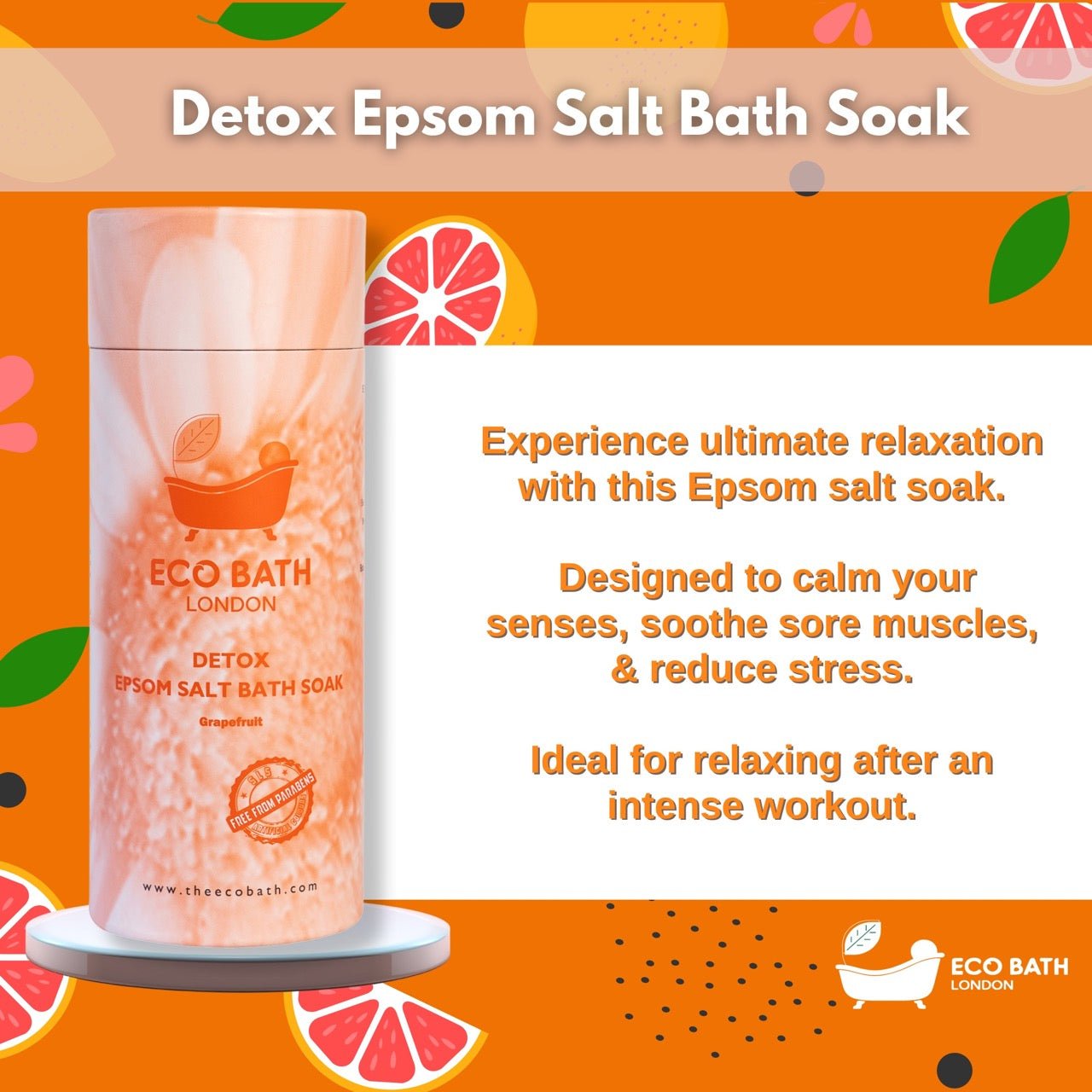 Detox Epsom Salt Bath Soak with Grapefruit