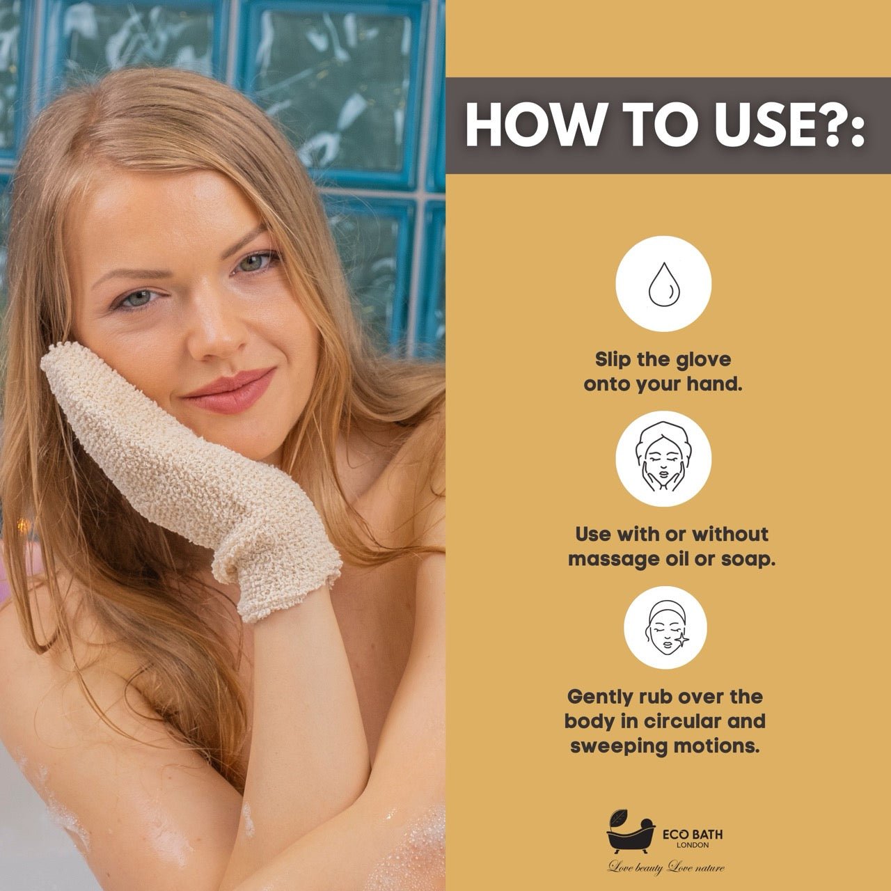 Hemp Massage Glove for Bath and Shower