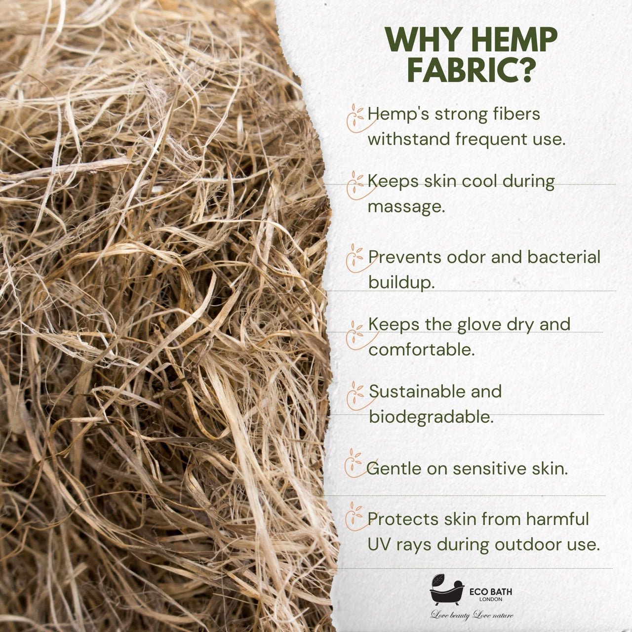 Hemp Massage Glove for Bath and Shower
