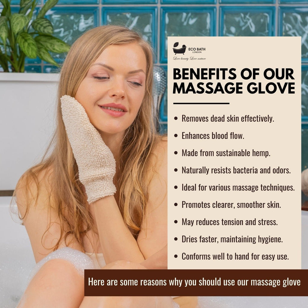 Hemp Massage Glove for Bath and Shower