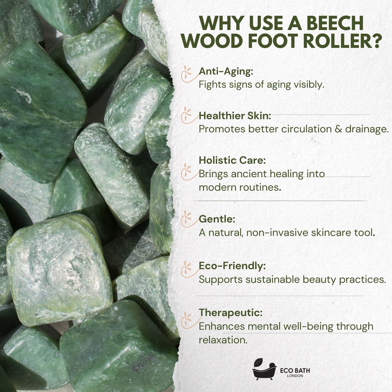 Jade Face Roller for Skin Massage and Circulation