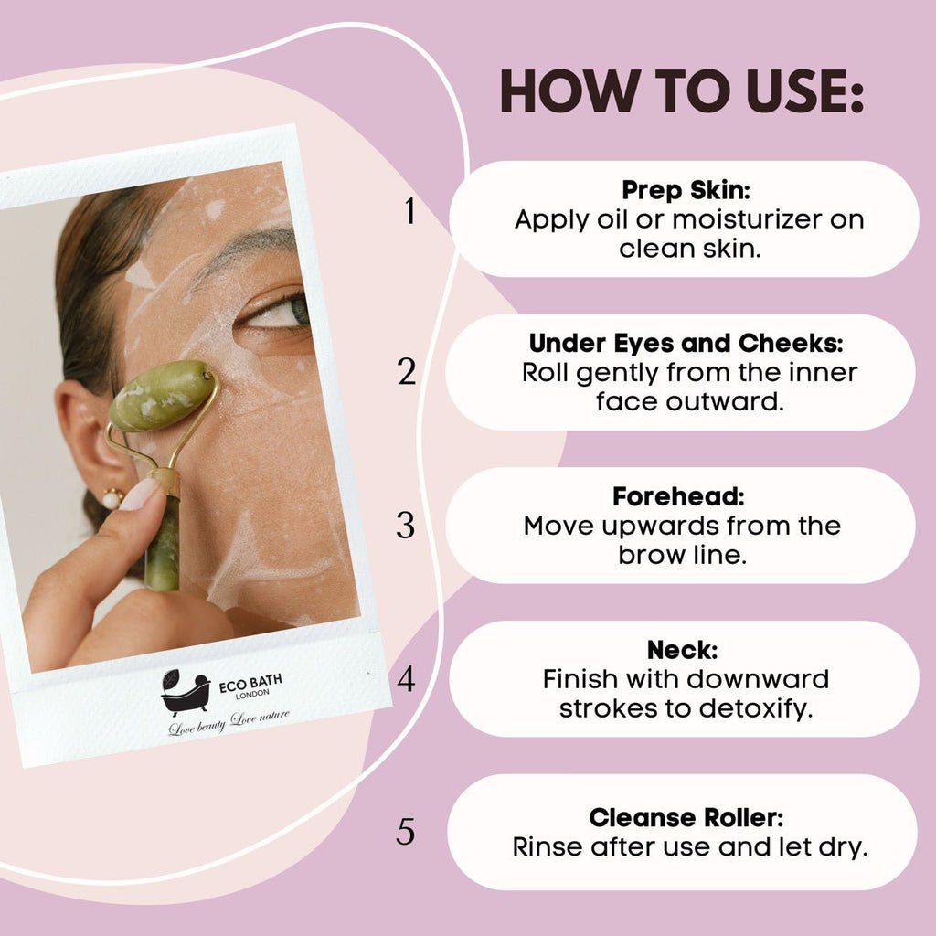 Jade Face Roller for Skin Massage and Circulation