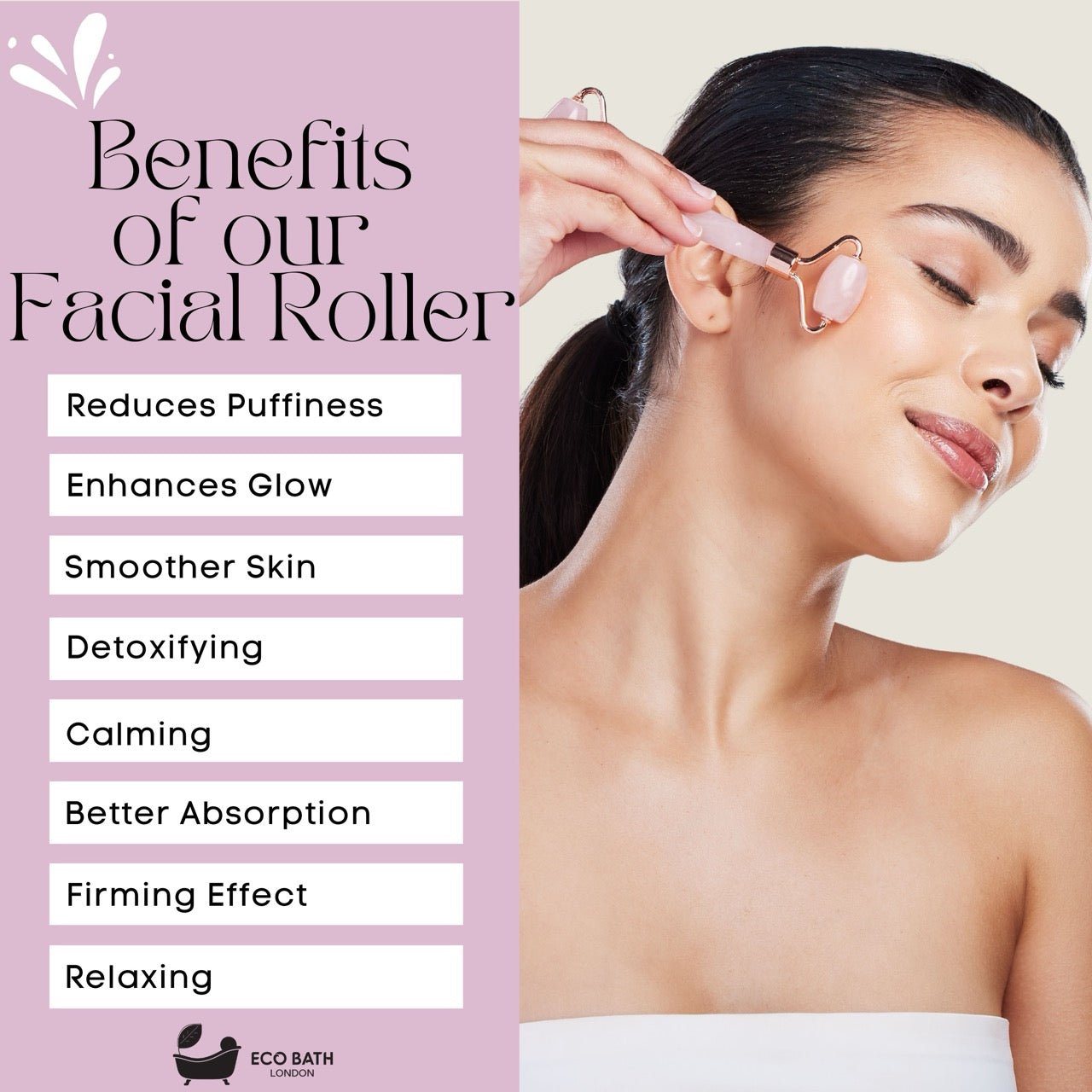 Jade Face Roller for Skin Massage and Circulation