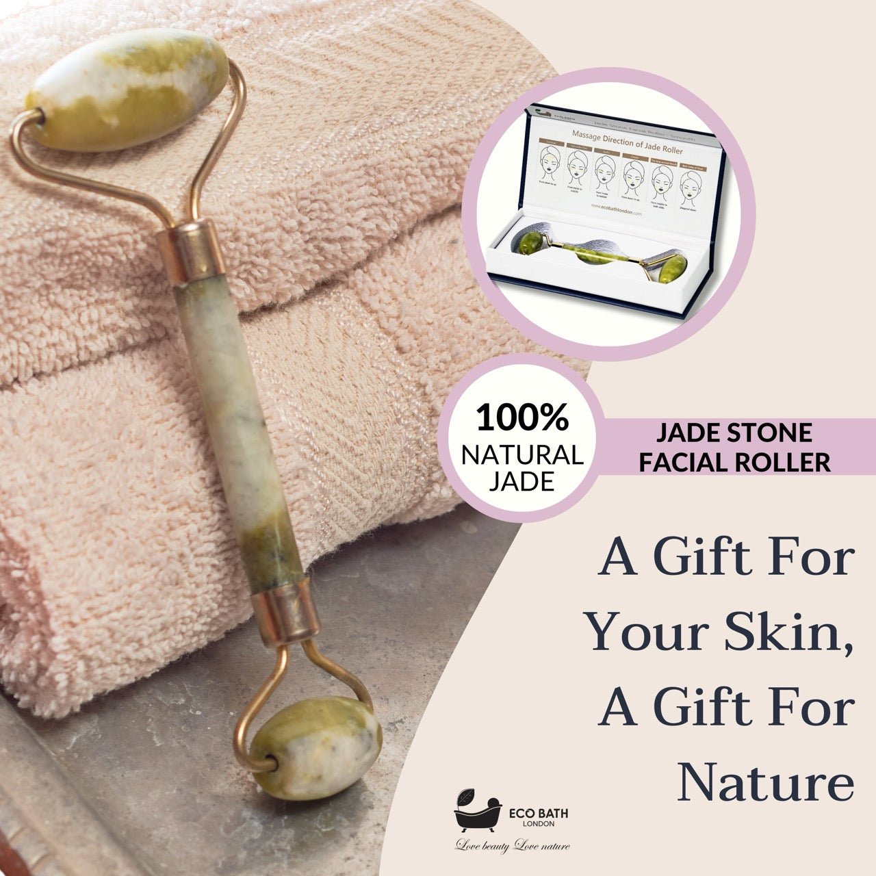 Jade Face Roller for Skin Massage and Circulation