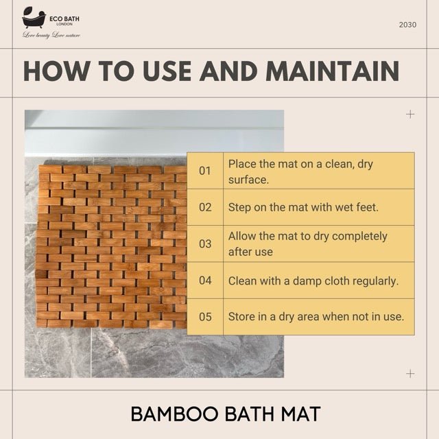 Bamboo Roll Up Bath Mat with Anti-Slip Backing