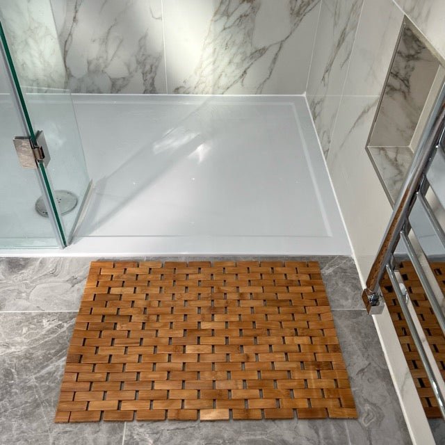 Bamboo Roll Up Bath Mat with Anti-Slip Backing