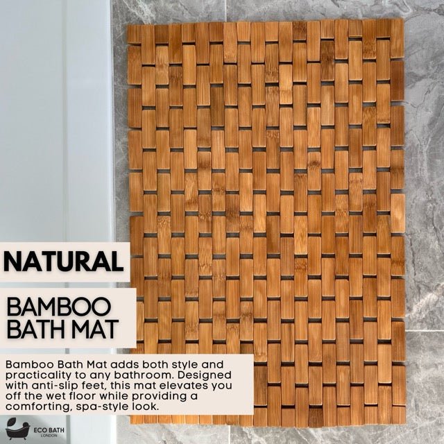 Bamboo Roll Up Bath Mat with Anti-Slip Backing