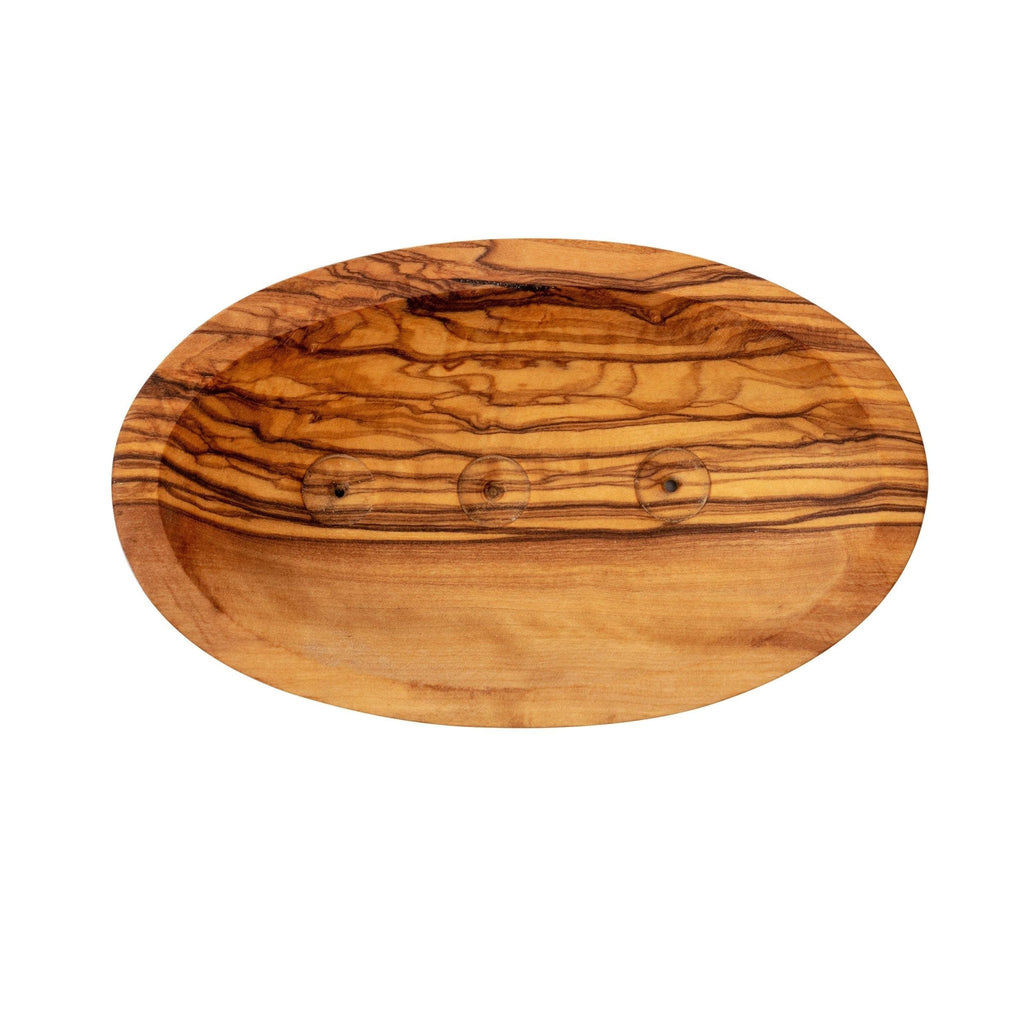 Natural Wooden Soap Dish Collection in Olive Wood and Bamboo