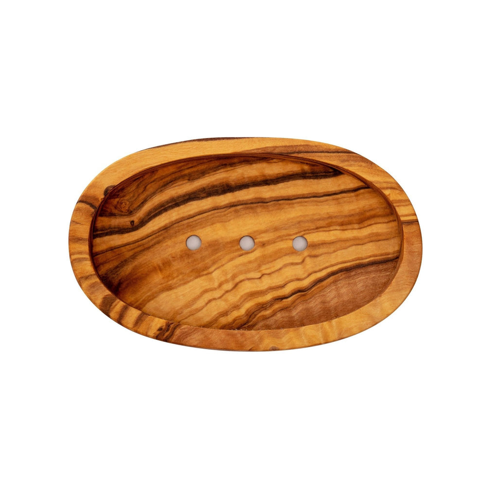 Natural Wooden Soap Dish Collection in Olive Wood and Bamboo