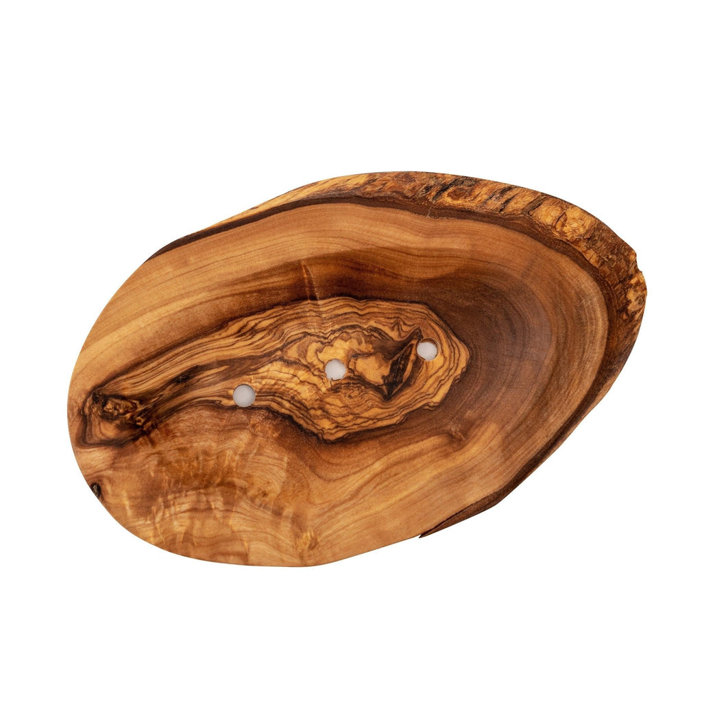 Natural Wooden Soap Dish Collection in Olive Wood and Bamboo
