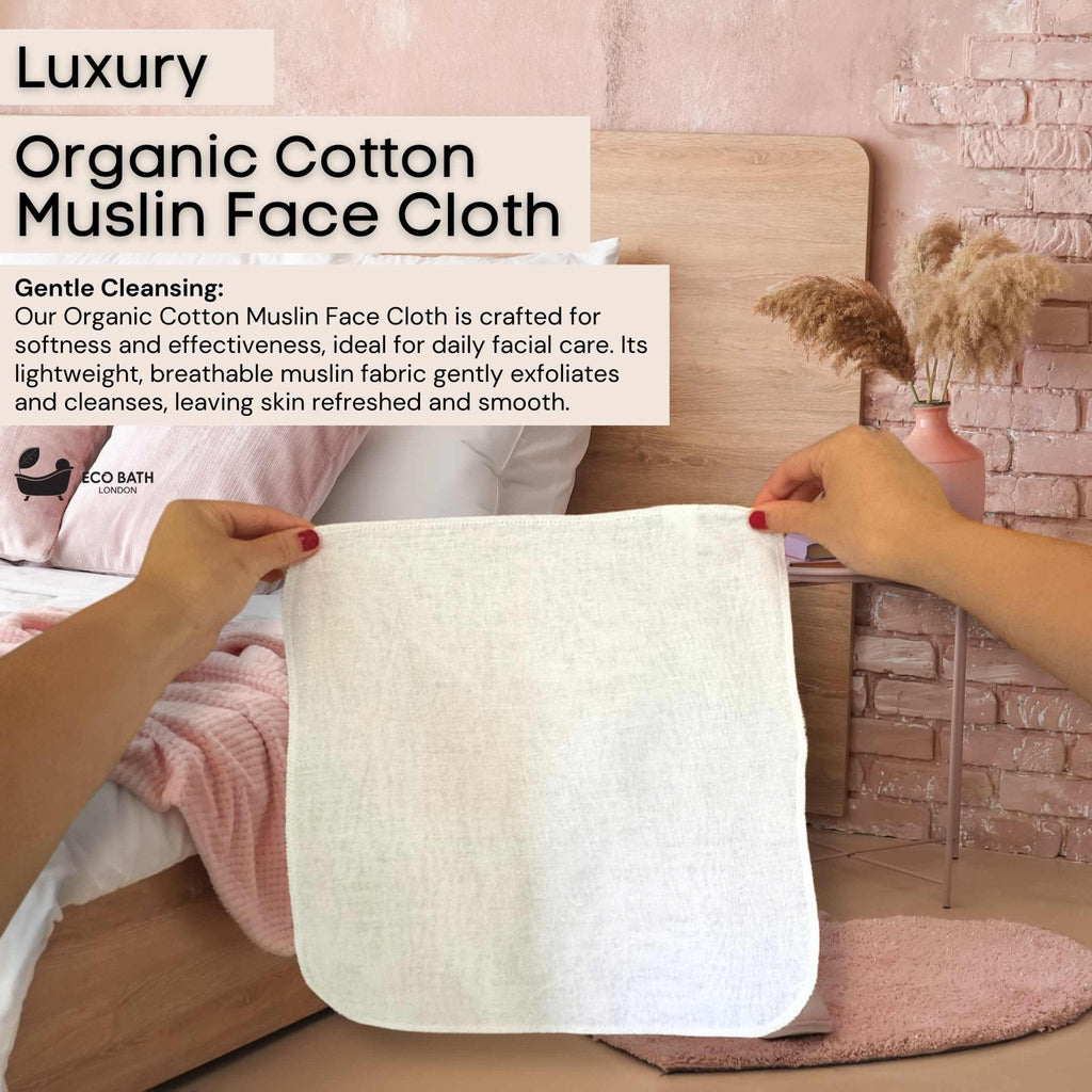 Organic Cotton Muslin Face Cloth Pack of 6
