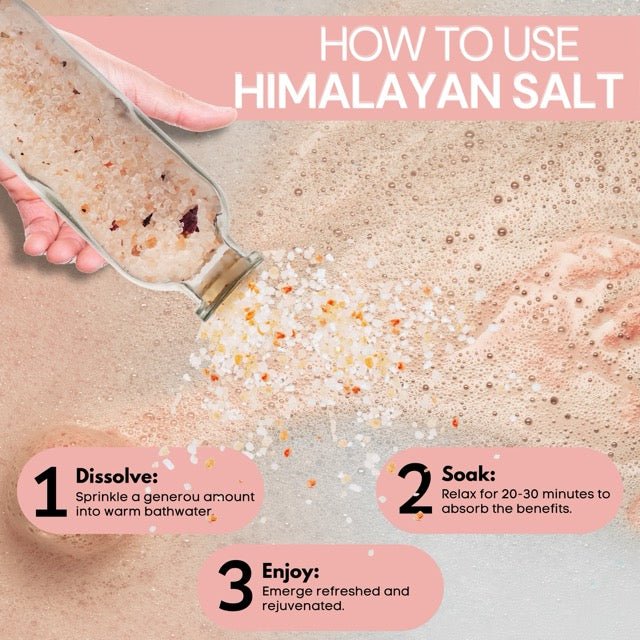 Rose Himalayan Bath Salt 300g with Rose Petals