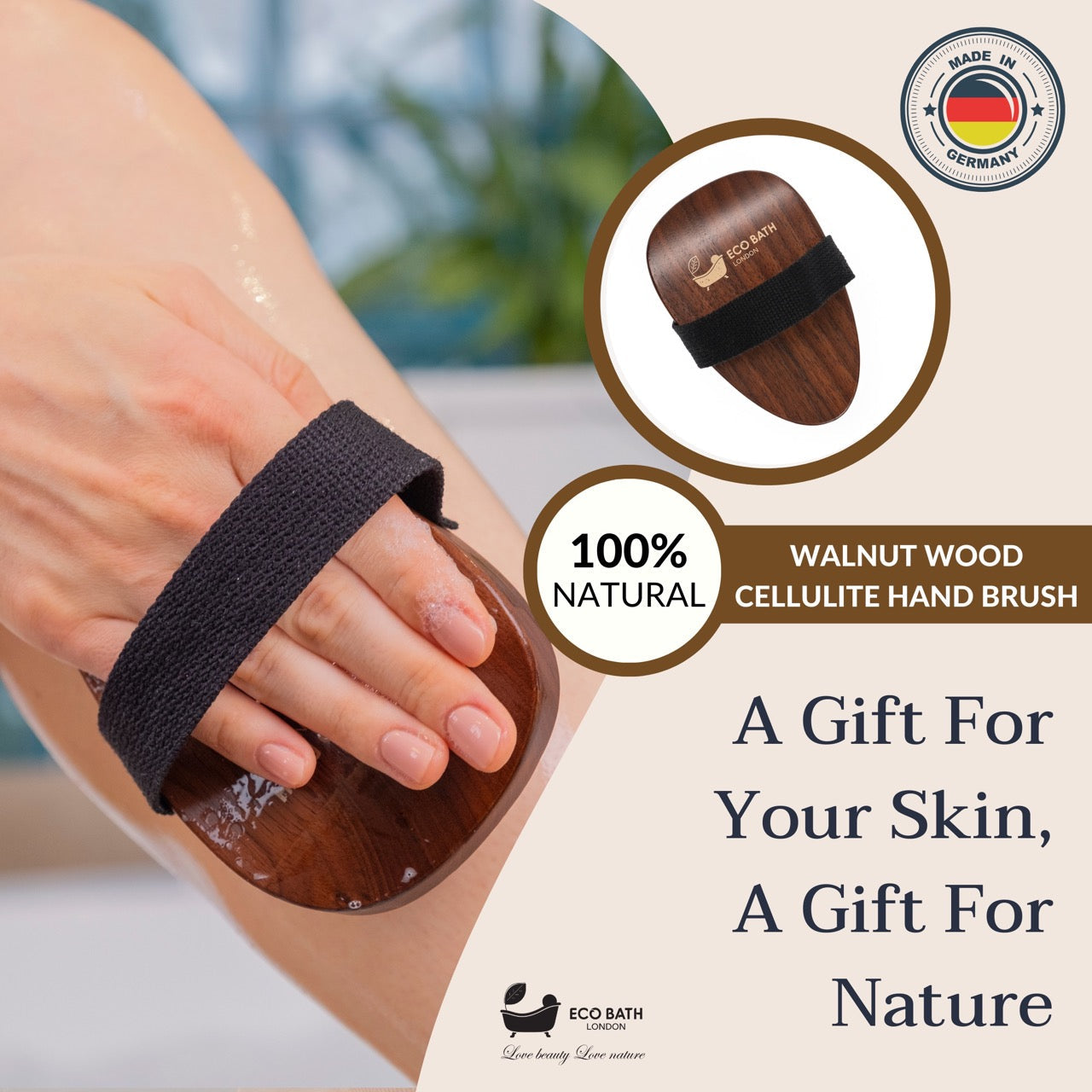 Walnut Wood Cellulite Hand Brush