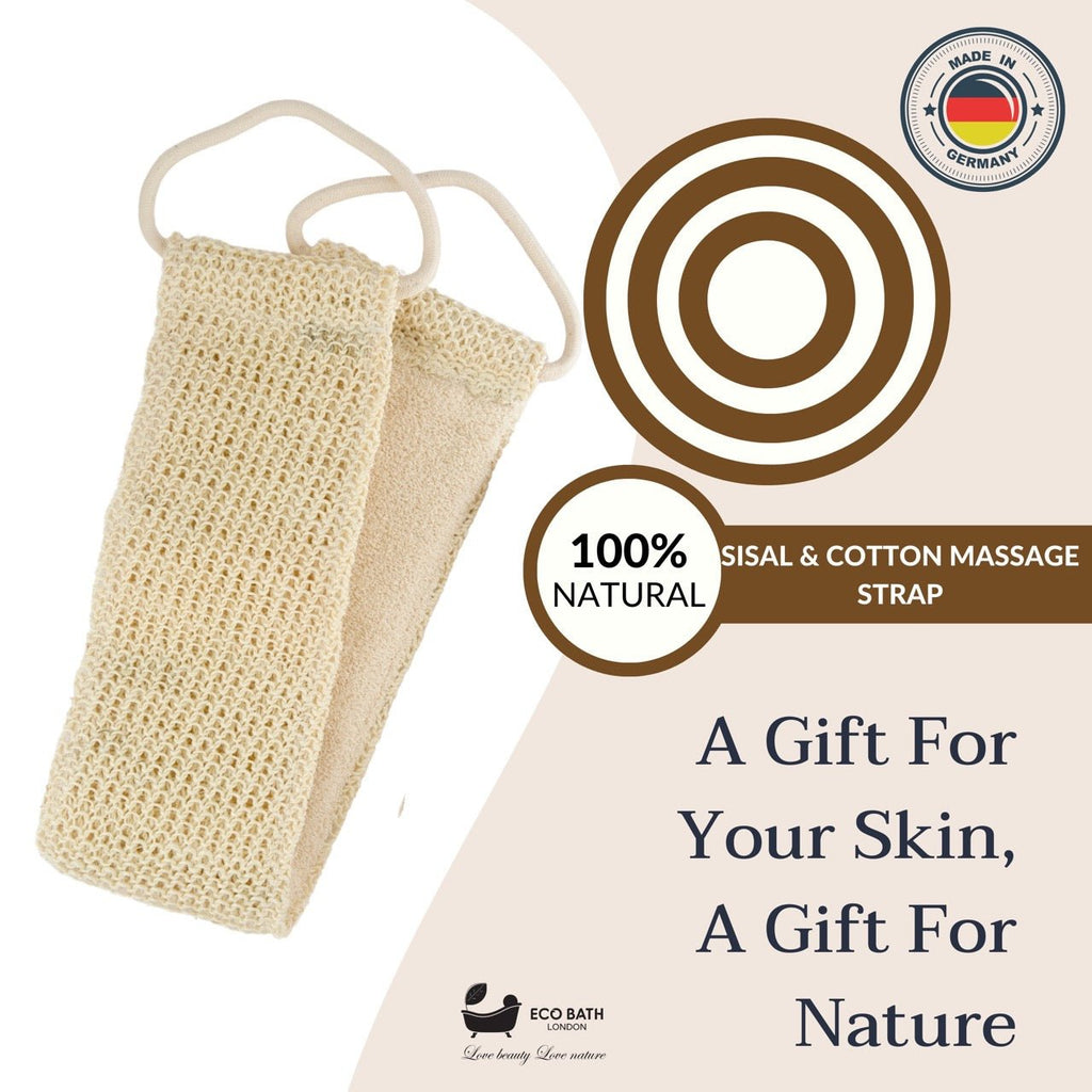 Natural Cotton and Sisal Back Strap Exfoliator