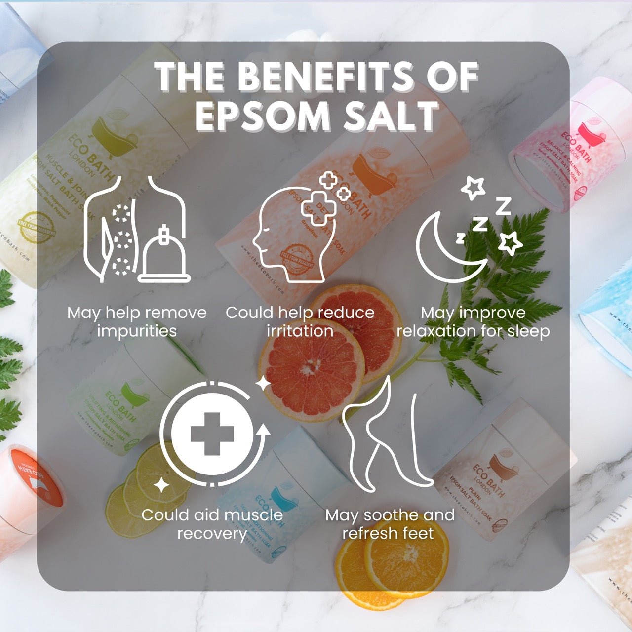 Plain Epsom Salt Bath Soak Tube
