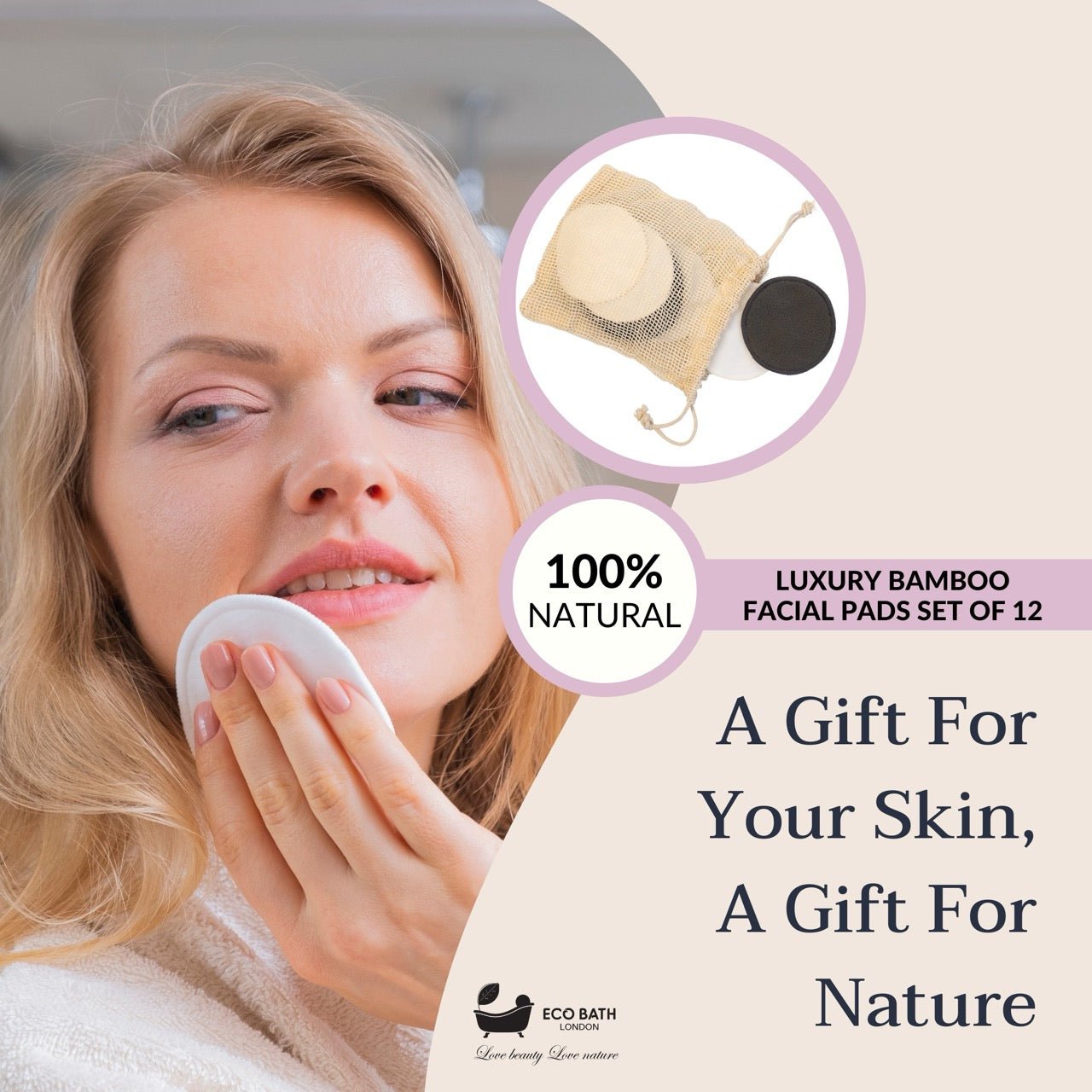 Reusable Bamboo Makeup Remover Pads Set of 12