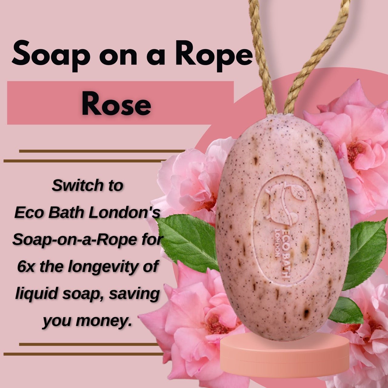 Rose Soap on a Rope with Shea Butter 220g