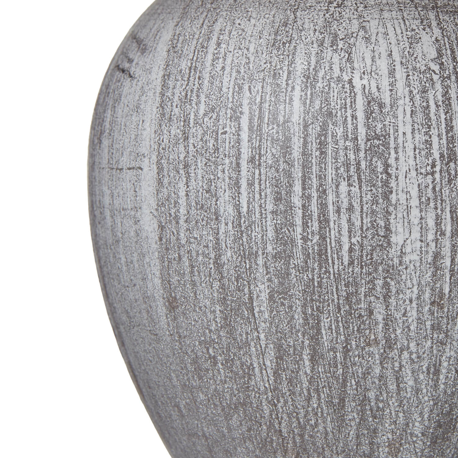 Otem urn table lamp with white linen shade and pewter-toned distressed wood base, 25cm height by Sostter at brixbailey.com