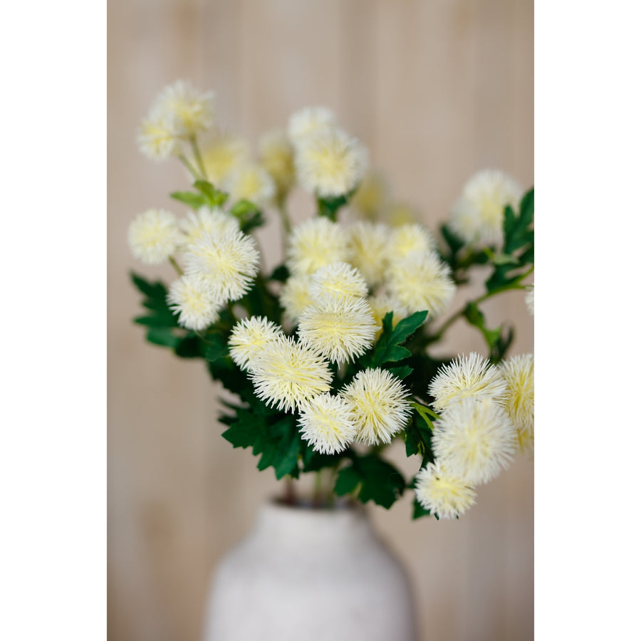 The Cream Globe Thistle Spray - Elegant Faux Floral Decor for Any Arrangement by Hill Interiors at www.brixbailey.com