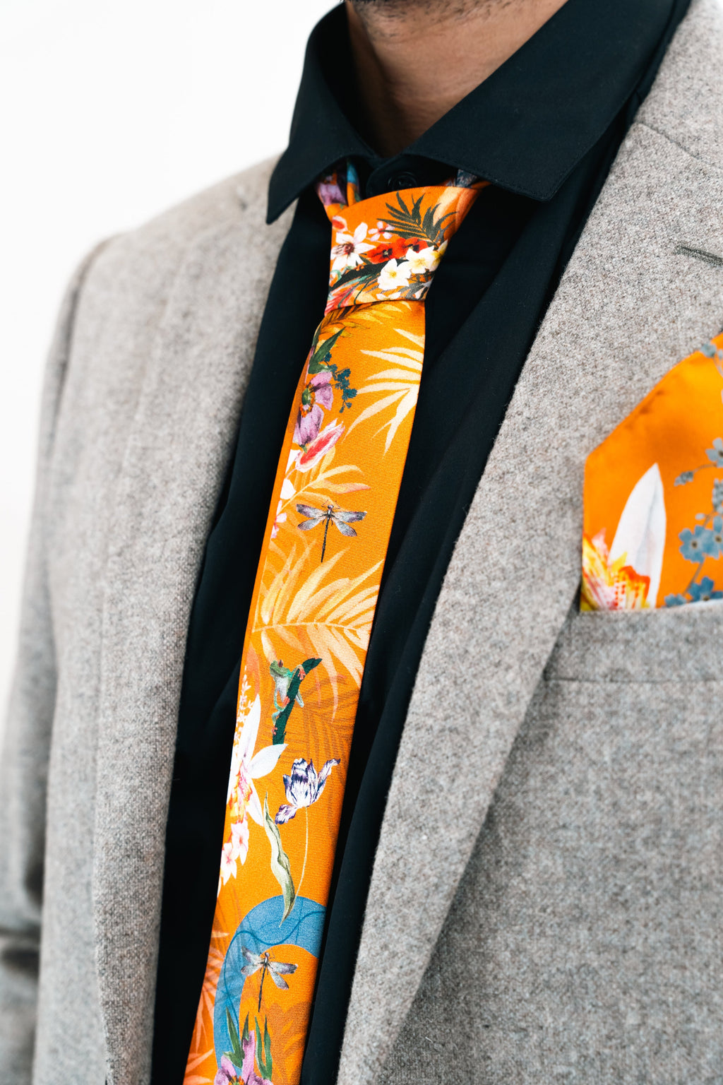 Rust Silk Pocket Square and Tie Gift Set Eden Design