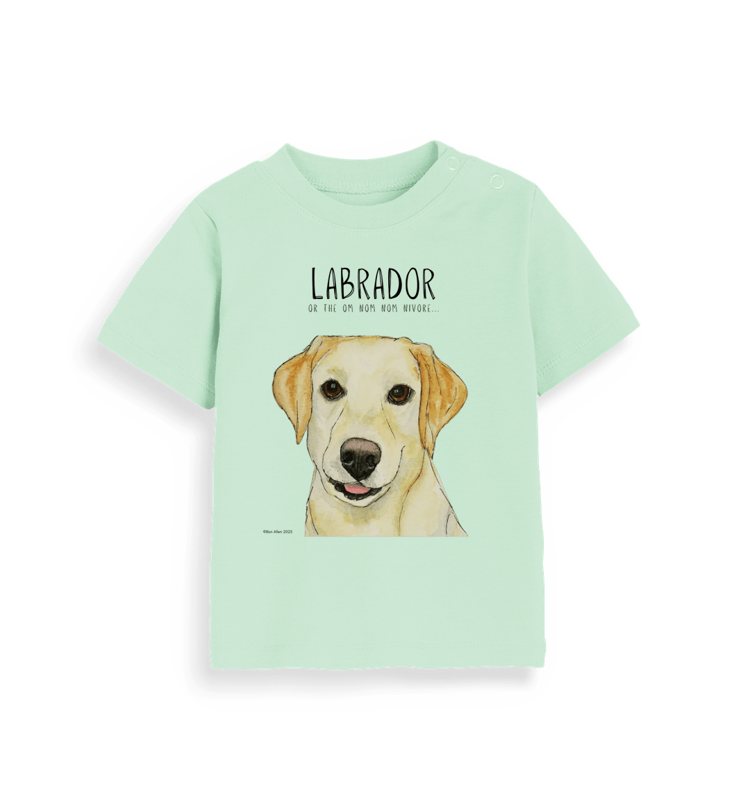 Tiny Tummy, Big Appetite – Baby’s First Yellow Labrador Tee