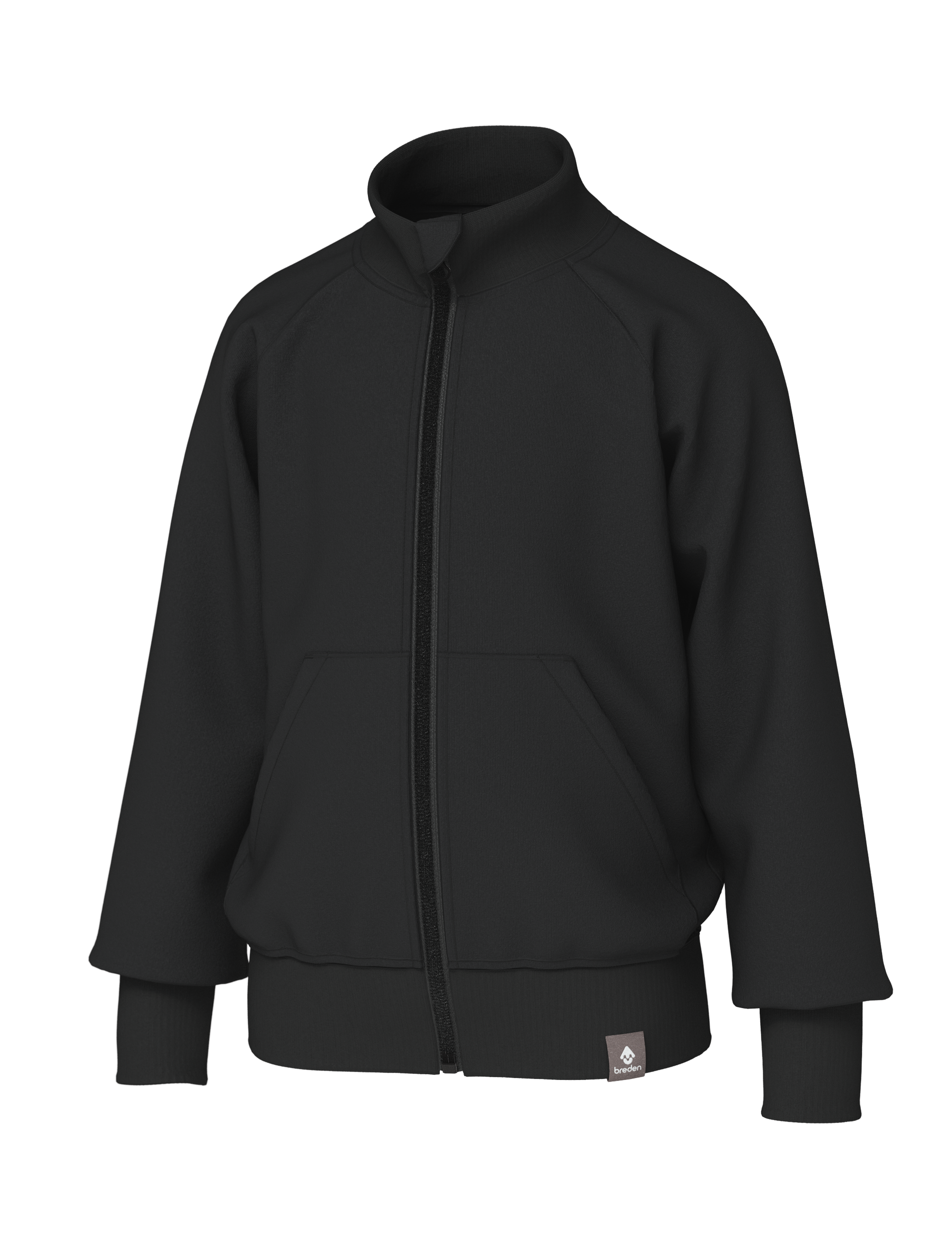 ELIOT Zip-Up Sweat Jacket – Hoodless with Front Pockets, Oeko-Tex Certified by Breden at brixbailey.com