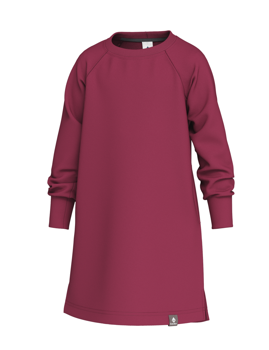 Minimalist Long-Sleeved Sweater Dress ELYS for Girls – Breathable Cotton by Breden at brixbailey.com