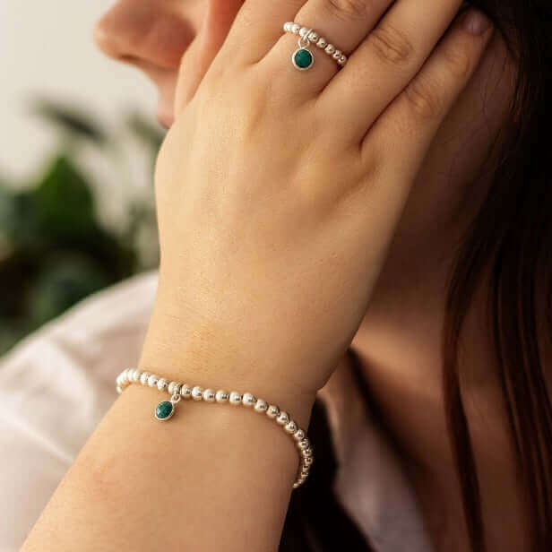 Emerald May Birthstone Ring in Sterling Silver