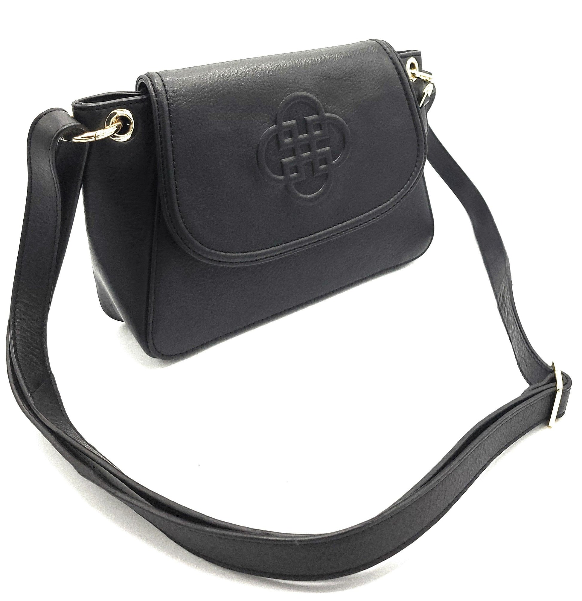 Emma Real Leather Designer Handbag with Ring Detail