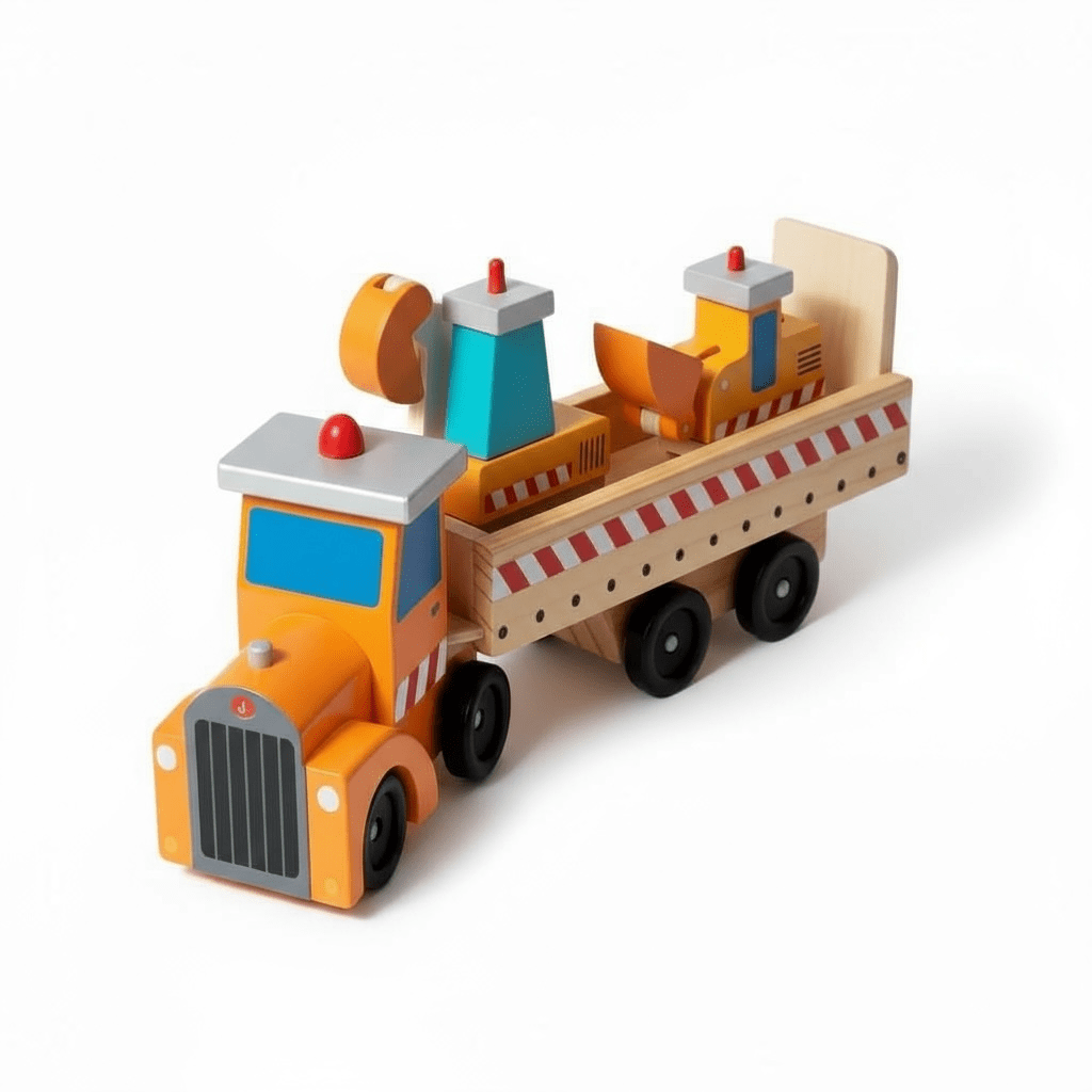 Wooden Construction Transport Vehicle with Detachable Trailer