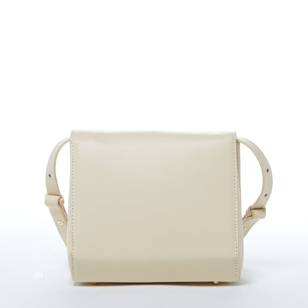 Leather Saddle Bag Off White Crossbody Purse