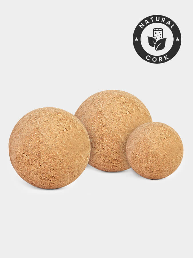 Yoga Studio Cork Unbranded Massage Ball Set of 3 - 4cm, 2 x 6cm