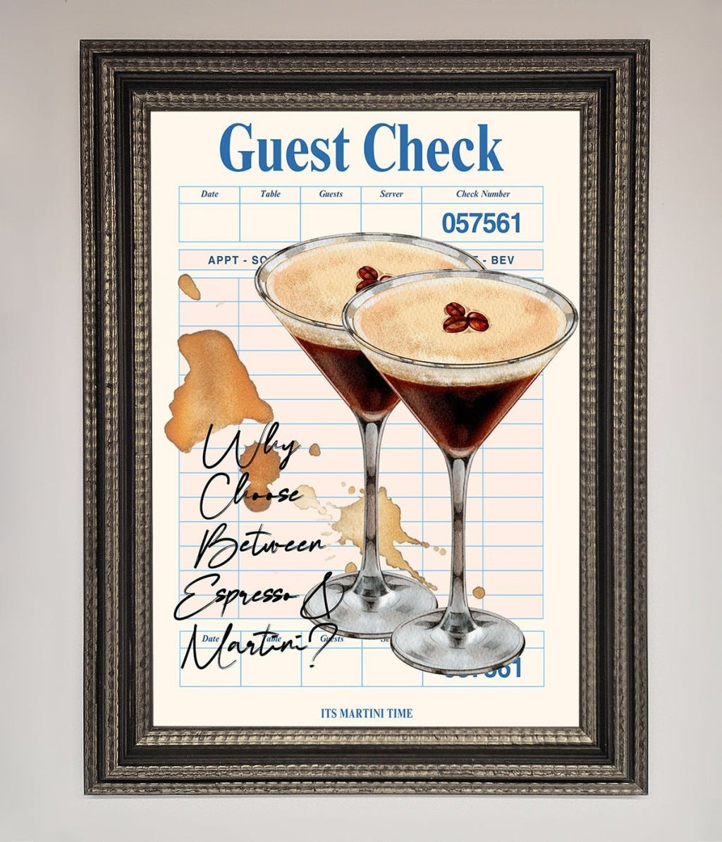 Espresso Martini Framed Wall Art