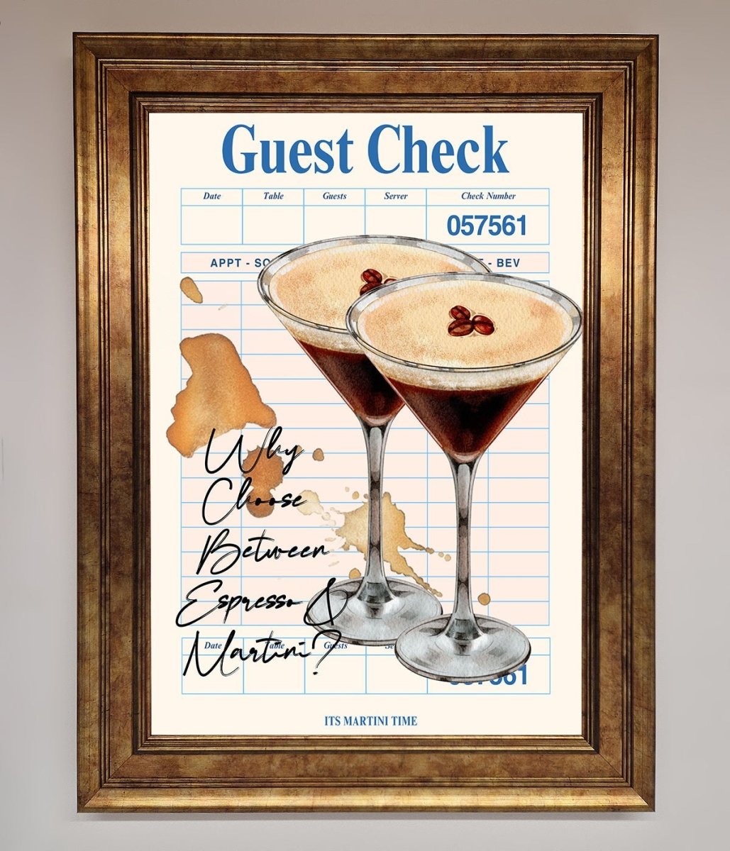 Espresso Martini Framed Wall Art