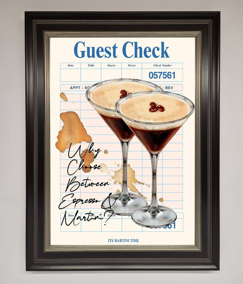 Espresso Martini Framed Wall Art