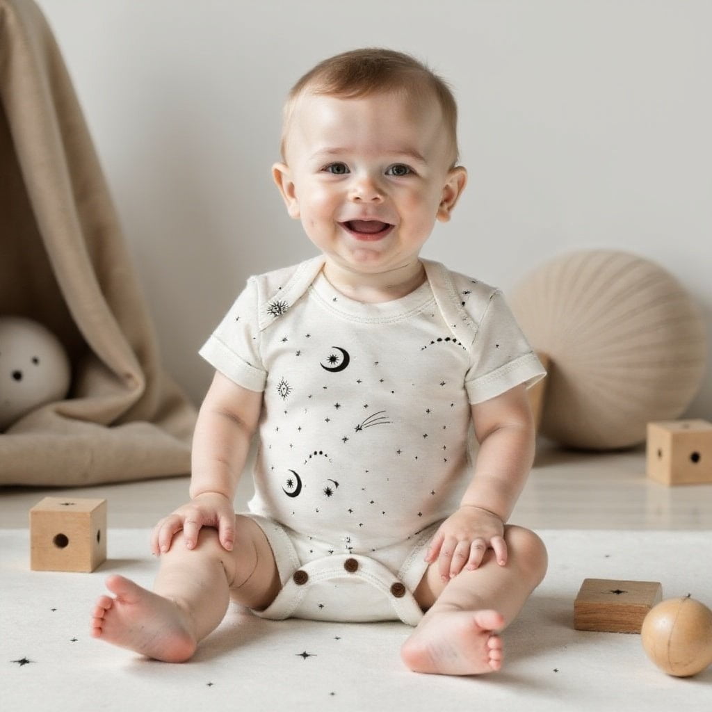 Celestial Organic Baby Bodysuit for Boys and Girls