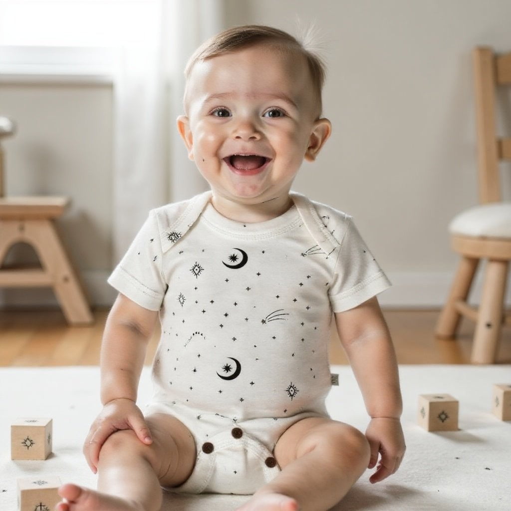 Celestial Organic Baby Bodysuit for Boys and Girls