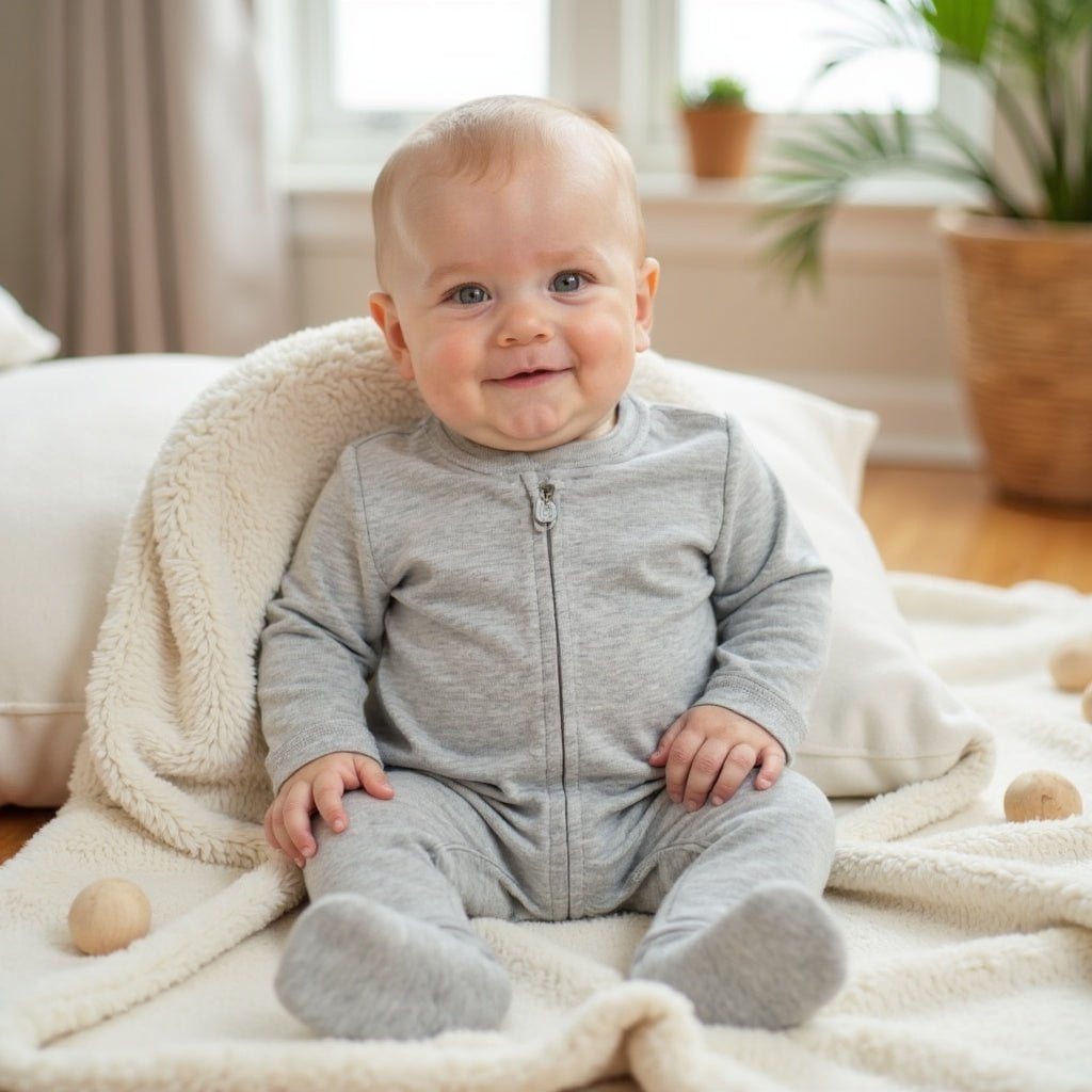 Heather Baby Footie Organic Cotton