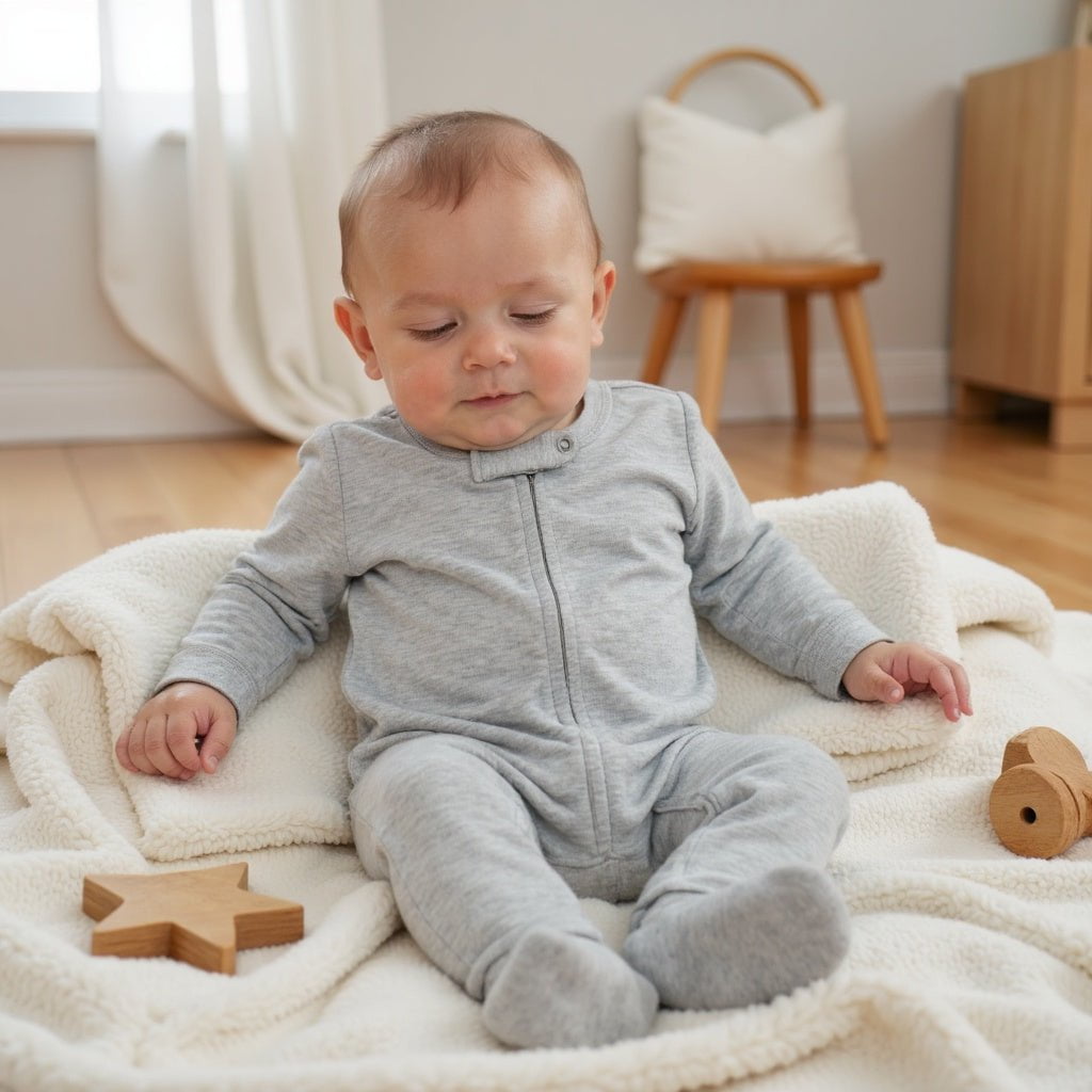 Heather Baby Footie Organic Cotton