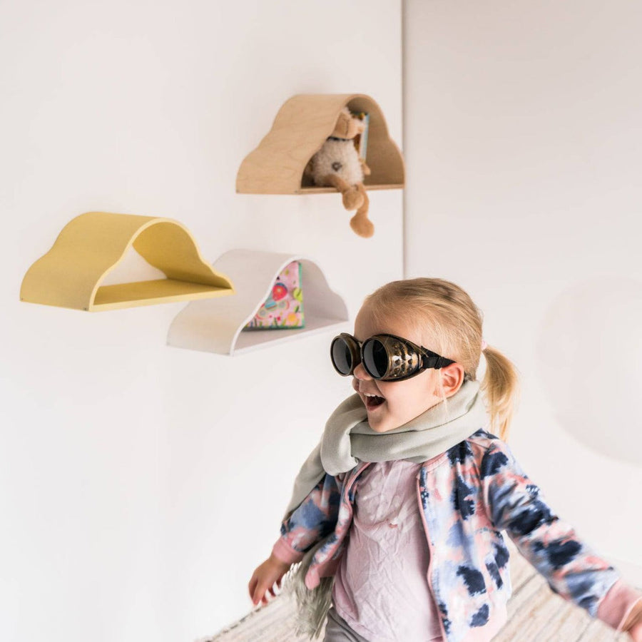 Cute Floating Cloud Shelves for Kids – Safe & Handmade by Ewart Woods at www.brixbailey.com