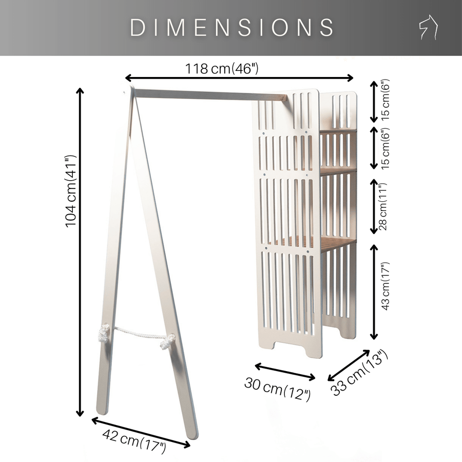 Montessori Kids Wardrobe Rack – Safe & Organizational Clothing Storage by Ewart Woods at www.brixbailey.com