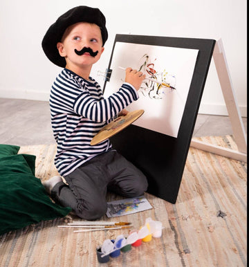 Kids' Black Wooden Chalkboard Easel – Enhance Creativity & Fun by Ewart Woods at www.brixbailey.com