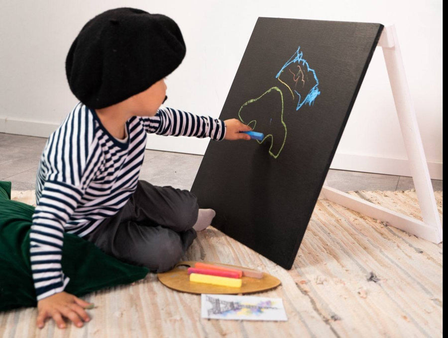 Kids' Black Wooden Chalkboard Easel – Enhance Creativity & Fun by Ewart Woods at www.brixbailey.com